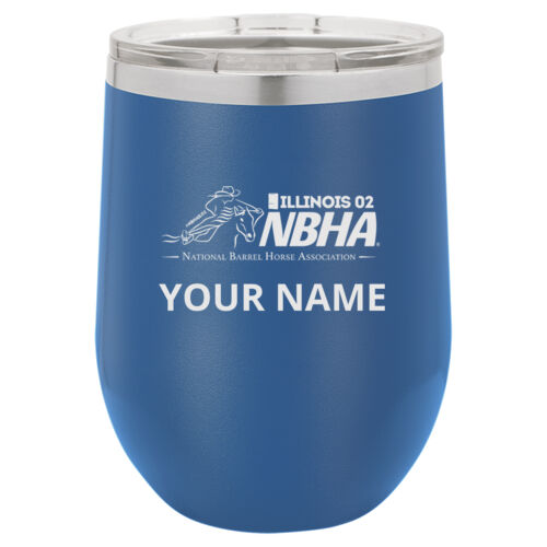ILLINOIS NBHA Design NBE1 Engraved on a Polar Camel® - 12 oz. Vacuum Insulated Stemless Wine Tumbler with Lid Thumbnail