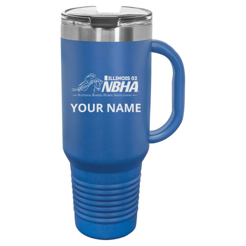 ILLINOIS NBHA Design NBE1 Engraved on a Polar Camel® - 40 oz. Travel Mug with Handle, Straw Included Thumbnail