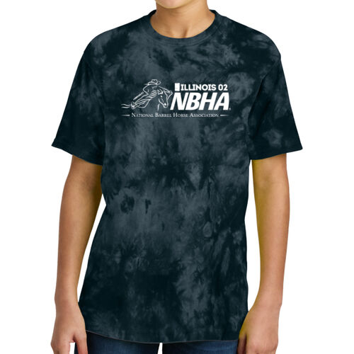 ILLINOIS NBHA Design White NB1 on a Port & Company® - Youth Crystal Tie Dye Tee Thumbnail